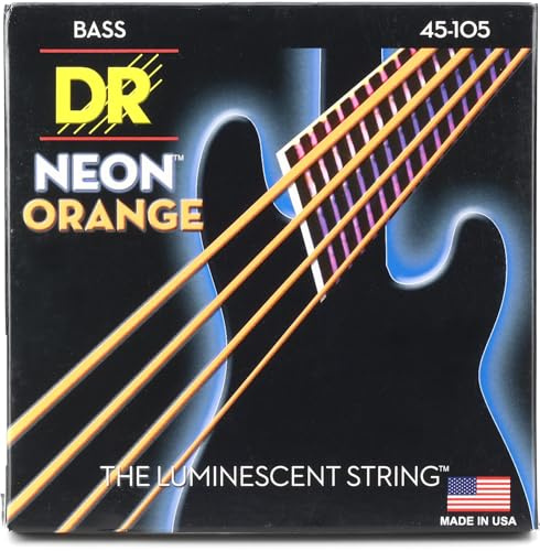 DR String NOB-45 Corde per basso arancio neon (45-105)