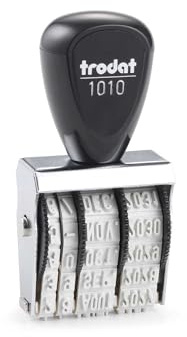 Ampolla Trodat Dater 1010 Classic - Tinta separada - Tamaño de impresión 4 x 26 mm B1094 - Fecha en francés - Sello negro