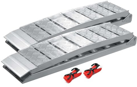Wiltec 2X Auffahrrampe 228 cm 1360 kg für Quad ATV Motorrad, Aluminium Auffahrschiene faltbar, Verladerampe rutschsicher