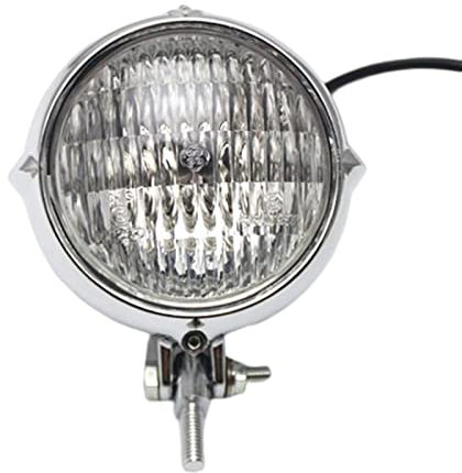 Sconosciuto Motociclo Luce Lampada Faro Anteriori Ambra Per Bobber Chopper-4 colori, Argento #1