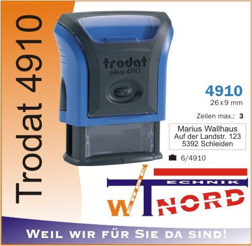 trodat Textstempelautomat Printy 4910, konfigurierbar, blau