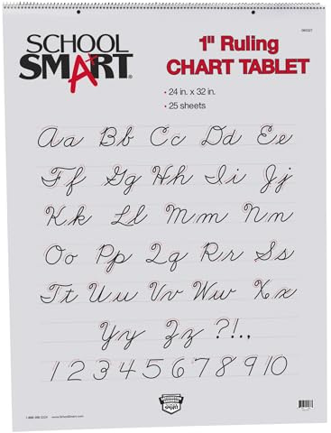 School Smart Chart Paper Pad, 32 x 24 Inches, 1 Inch Rule, 25 Sheets