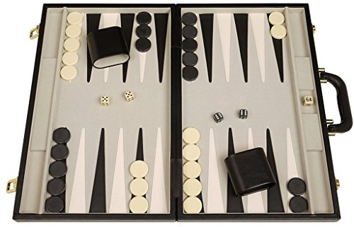Deluxe Backgammon Set - 18 Classic Board, Black Case