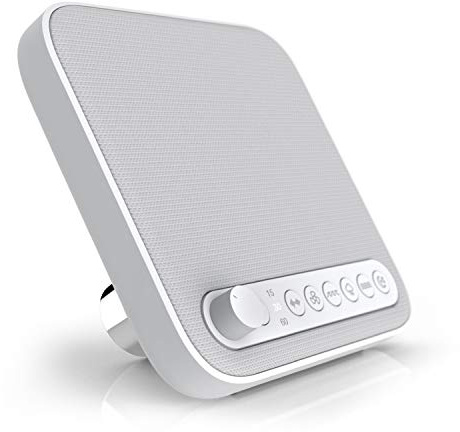 Pure Enrichment Wave Premium Sleep Sound Machine with USB Charger - Seamless Looping with 6 Soothing All-Natural Sounds, & Auto-Off Timer - Easily Portable for Travel (White) Patented Design