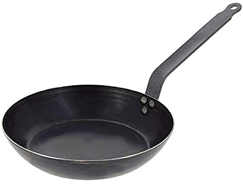 De Buyer 5300.24 Force Blue Blue Steel Frying Pan, 24 cm Diameter, Black