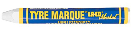 Markal - 51420 Tyre Marque Tire Marking Crayon for Temporary Tire Marking, -20 to 130 Degree F Temperature, 1/2 Diameter, 4-5/8 Length, White (Pack of 12)