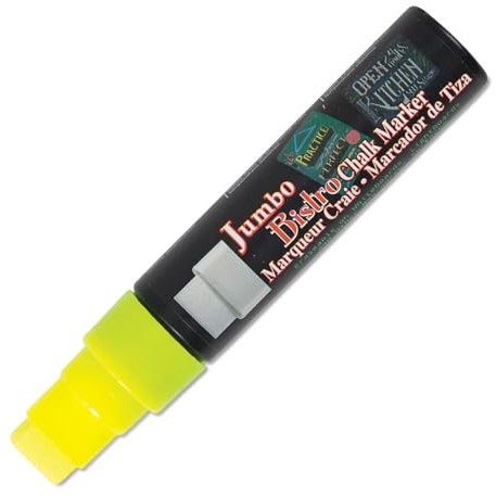 Uchida of America 481-C-F5 Jumbo Bistro Chalk Markers, Fluorescent Yellow