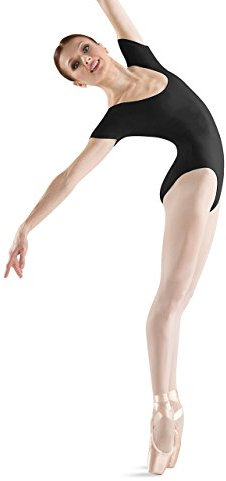 Bloch Dance Damen Cavalier Gymnastikanzug, kurzärmelig, Schwarz, Größe M