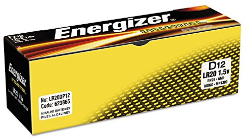 12pk Energizer D Industrial Battery Commercial Only