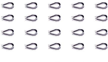 Penta Angel M2 304 Stainless Steel 1/16 - 3/32 Diameter Wire Rope Cable Thimbles Rigging 20PCS(M2)