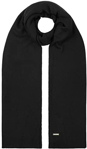 Seeberger Bufanda de Cachemira Mujer - punto invierno pañuelo otoño/invierno - talla única negro