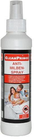 CleanPrince 250 ml Anti-Milben-Spray: Ungeziefer Bett Milbenspray Anti Milben Milbenex Entferner Matratzen Reiniger Hygiene Bettmilben Bettwanzen Milbenmittel Allergiker Hausstaubmilben