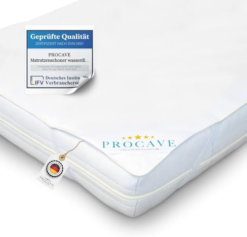 PROCAVE® Matratzenschoner 110x200 cm wasserdicht | Atmungsaktiver Matratzentopper mit Nässeschutz | Inkontinenzunterlage waschbar | Anti-Milben Bettunterlage | Premium Matratzenauflage Made in Germany