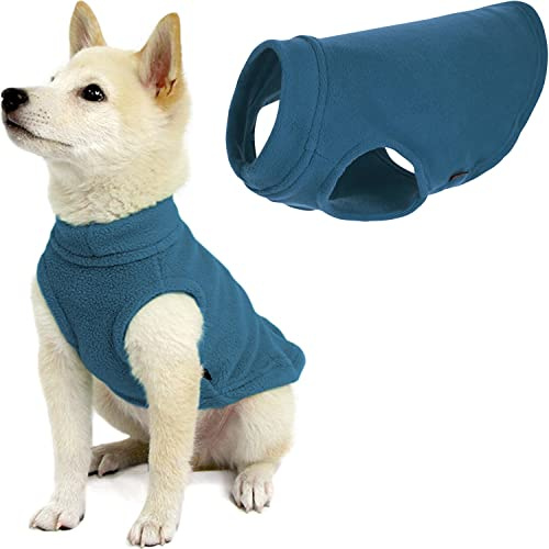 Gooby Stretch Fleece Pull Over Cold Weather Dog Vest, X-Small, Steel Blue