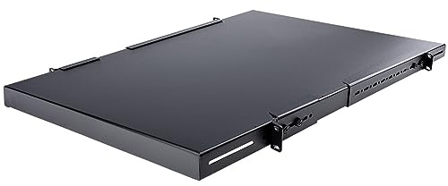 StarTech.com 1HE Verstellbares Server Rack Fachboden - 150 kg - 49,5 bis 97,4 cm Verstellbare Einbautiefe - Universales Ablagefach für 19 Zoll AV/Netzwerk/Server Schränke - 70 cm tief (ADJSHELFHD)