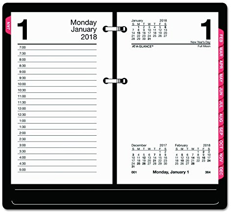 AT-A-GLANCE E717T50 Desk Calendar Refill with Tabs, 3 1/2 x 6, White, 2016