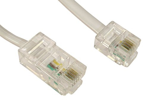 PC Supplies Limited PCSL Brand - RJ11 to RJ45 Cable - Colour White - Cable Length 3m - Telephone Cable/Handset Cable - Connects ordinary analogue telephones RJ11 connector to RJ45 Wall Socket.