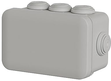 Schneider Electric ENN05003 Mureva BOX Abzweigdose, 5er Pack Aufputzdosen mit 8 Tüllen Ø 20mm, 105x65x55mm, geeignet für Feuchträume und Außenbereich, IP55 Schutzart, Feuchtraumdose, Grau