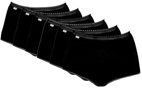 Playtex Femme Lot de culottes Maxi Coton Stretch Culotte, Noir, XXL