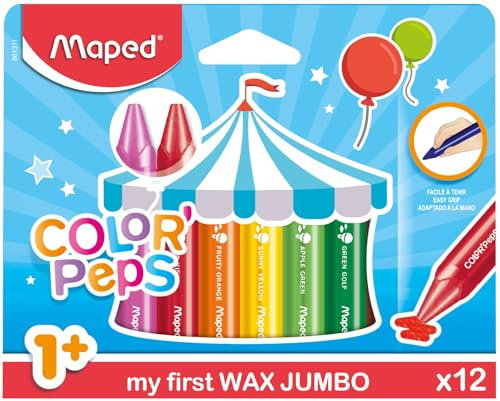 Maped M861311 - Wachsmalstifte Color Peps Wax Jumbo, 12 Stück