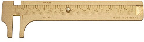 Elora 1519000000000 Messing-Taschenmessschieber Knopfmass, Messbereich 100 mm