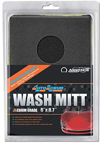Nanoskin AUTOSCRUB 6 Surface Prep Mitt - Medium Grade - Patented Clay Bar Replacement Tool to Remove Embedded Contaminants Before Wax & Coating | Safe for Painted Surface, Glass, Plastic, Metal, etc.