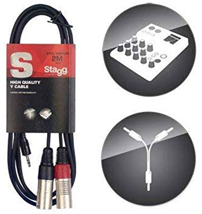 Stagg 3.5mm Jack to 2 x XLR Cable (2 Metres/6 Feet)