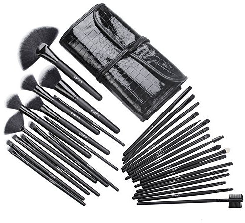Cadrim Pinceaux Maquillage Cosmétique Professionnel 32pcs Pinceaux Maquillages Synthétiques Haut De Gamme pour fond De Teint Mélange Poudre pour Le Visage Blush Concealers Ombres à Paupières avec Sac