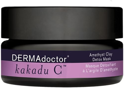 DERMAdoctor Kakadu C Dermatologist Formulated Amethyst Clay Detox Mask; Vitamin C Clay Face Mask for Dark Spots, Dull Skin, Oil Control and Refining Pores - 50 ml