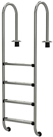 Tiefbeckenleiter 4 Stufen - ENG, Edelstahl V2A