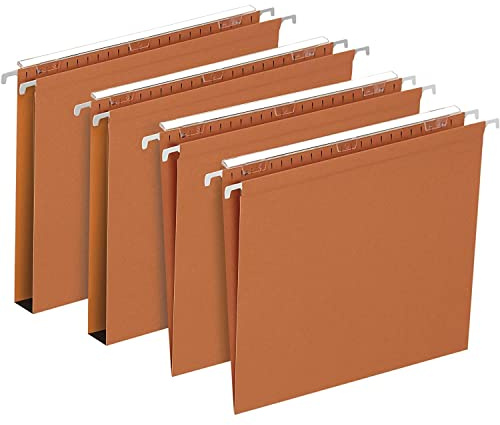 L'Oblique AZ Boîte de 25 dossiers suspendus tiroir fond V kraft orange