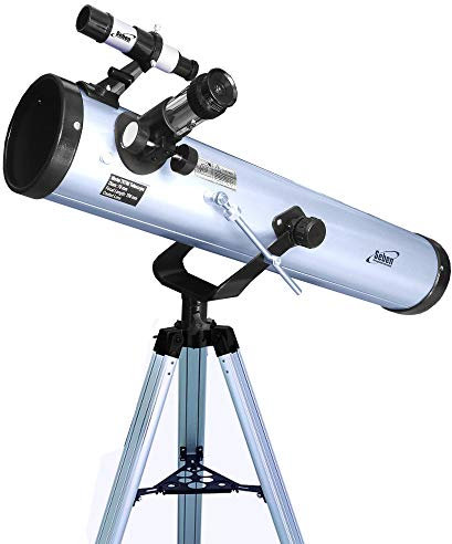 Seben Teleskop 76/700 AZ - astronomisches Spiegelteleskop inklusive Aluminium Stativ, großem Okular-Filter-Set