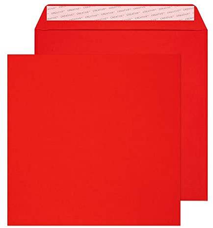 Blake Colour 220 x 220 mm 120 Gsm Kvadrat Peel And Seal 506 Postlåda Röd, Förpackning Med 500