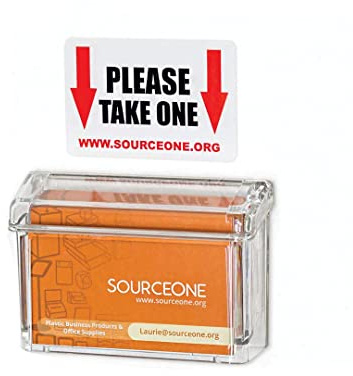 SOURCEONE.ORG Source One Premium Outdoor Business Card Holder Peel and Stick Clear Unbreakable Take One Sticker Included
