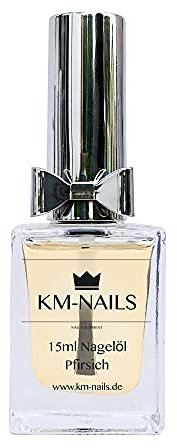 KM-Nails Olio per unghie con profumo di pesca, 15 ml, senza paraffina