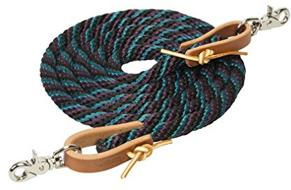 Weaver Cuero Poli Roper riendas, Black/Plum/Teal