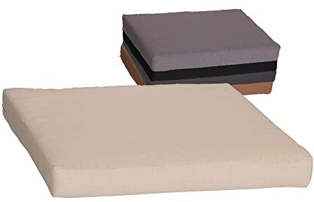 Beo Sitzkissen 50x50 cm wasserabweisend für Lounge Gartenmöbel | Made in EU Lounge-Kissen Beige | Stuhlkissen mit Reißverschluss und herausnehmbarer Füllung | Öko-Tex geprüft schadstofffrei