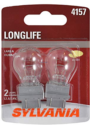 SYLVANIA - 4157 Long Life Miniature - Bulb, Ideal for Daytime Running Lights (DRL) and Back-Up/Reverse Lights (Contains 2 Bulbs)