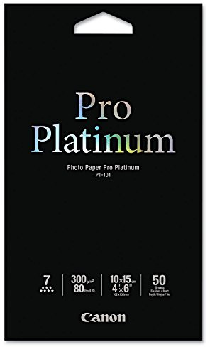 Canon Photo Paper Pro Platinum, 4 x 6 Inches, 50 Sheets (2768B014), White