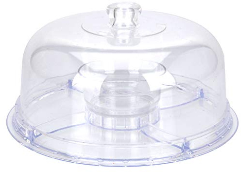 Piatto da portata in plastica 6 in 1, per biscotti, stuzzichini, patatine, nachos, salse