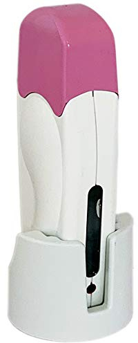 EpilWax Calentador de Cera para Rollos de 100 ml con Base – Dispositivo Calentador de Cera para Cartuchos de Recambio (Individual con base, Rosado)