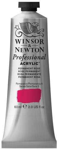 Winsor & Newton 2320502 professionell akrylfärg i 60 ml tub, hög opacitet, konstnärskvalitet, permanent rosa