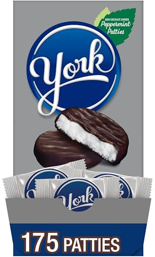 YORK Dark Chocolate Peppermint Patties, Candy Bulk Box, 84 oz (175 Pieces)