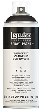 Liquitex Professional Spray Paint, 12-oz (400ml), Transparent Black