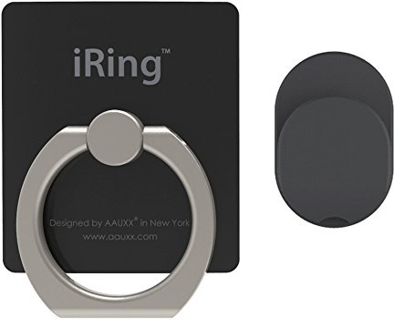 iRing Premium Style Ring, Smartphone-, Handy-Halterung, Haltegriff, Standfuß, Autohalterung, Selfie, für Smartphone und Smartpad Farbe schwarz