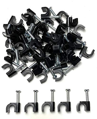 Câble noir rond Clips 7mm x 50 pièces