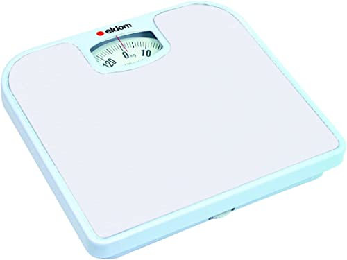 TRADIZIONELLE MECHANISCHE PERSONENWAAGE ANALOGE, SKALA FÜR 130KG BR2016, EINFACHE KALIBRIERUNG, STABILES METALLGEHÄUSE, LEICHT ABLESBAR, weiß