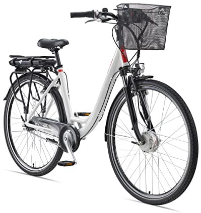 Telefunken E-Bike Elektrofahrrad Alu, mit 7-Gang Shimano Nabenschaltung, Pedelec Citybike leicht mit Fahrradkorb, 250W und 13Ah, 36V Lithium-Ionen-Akku, Reifengröße: 28 Zoll, RC657 Multitalent