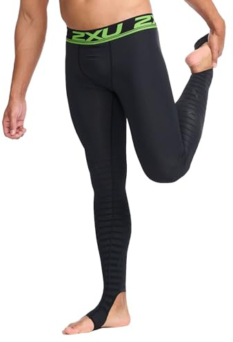 2XU Men's Elite Power Recovery Compression Tights - Enhance Performance & Recovery - Black/Nero - Size X-Large Tall