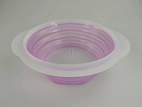 Tupperware Kitchen Utensil Mini Max Purple White Folding Colander Collapsible Colander